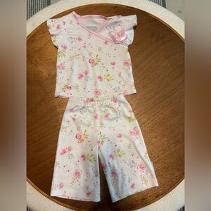 American Girl White and Pink Floral Pajama Set